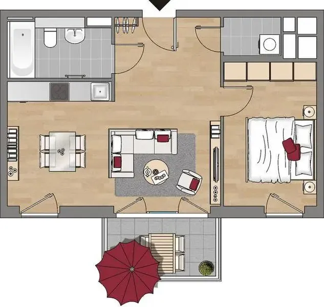 Top geschnittene 2-Zimmer-Wohnung, Europacity — photo 1